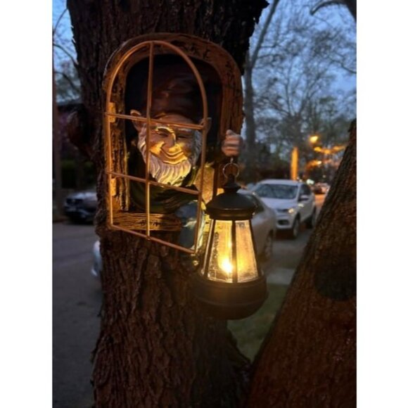 Whimsical Fairy Garden Gnomes with Solar Lights 10 Elf Out The Door Tree Hugger - Picture 2 of 2